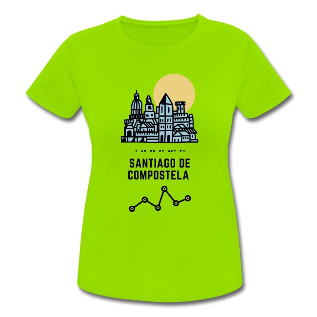 Dames Snedrogend Shirt van Camino de Santiago Groen